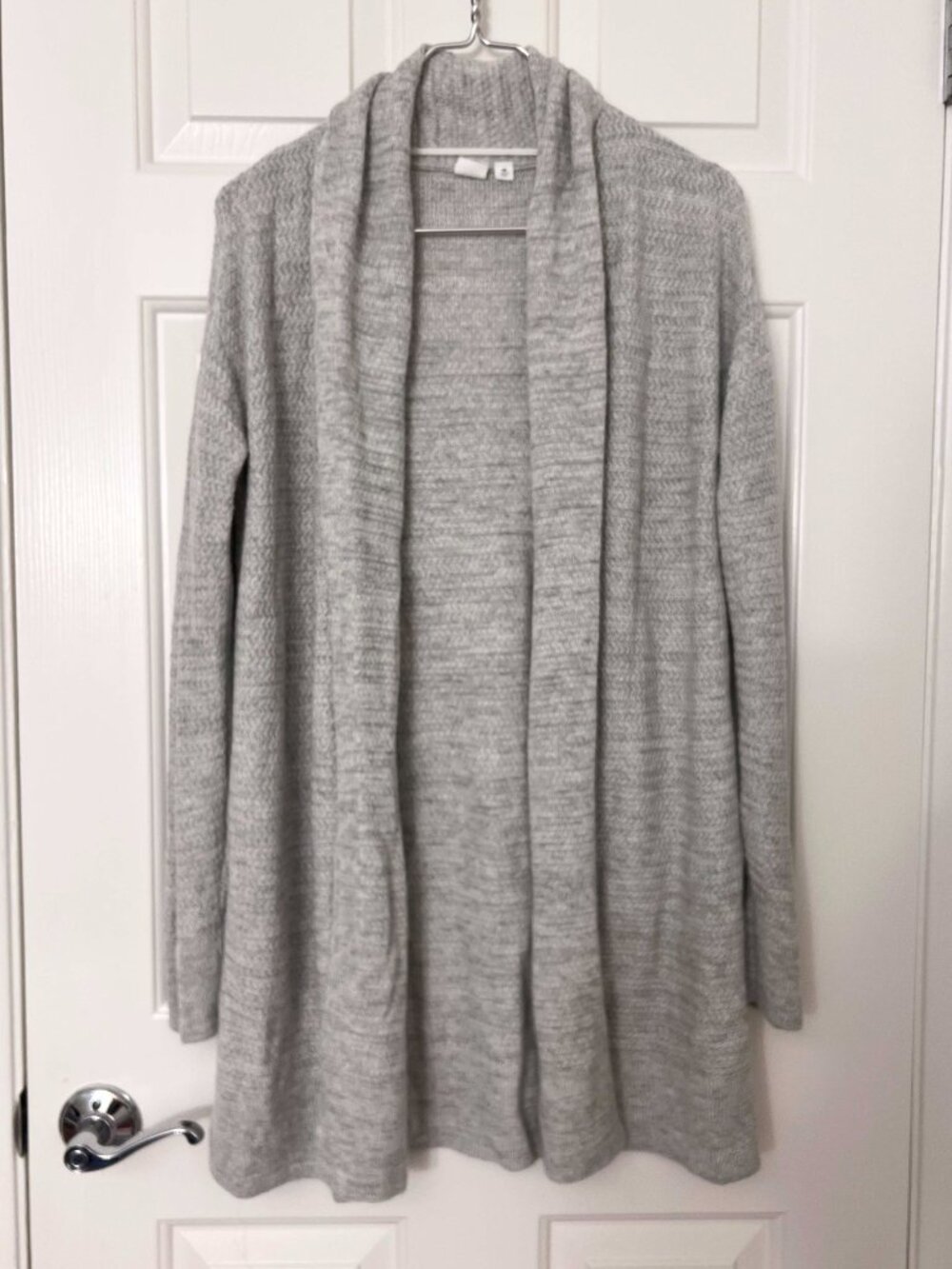 NEW $109 GAP Fine Merino Wool Blend Thick Long Sweater Cardigan XS Gray